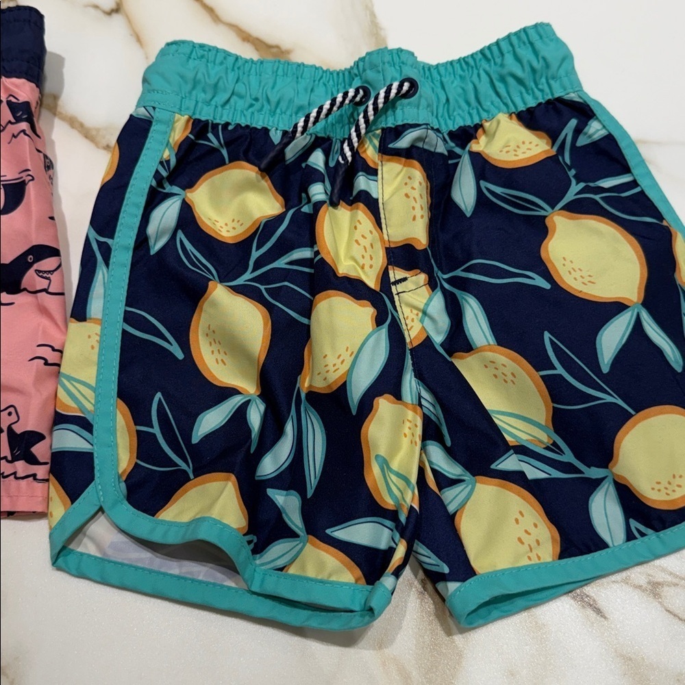 Set of 3 Cat & Jack Kids Patterned Shorts Set - Pink, Green, Blue - Picture 3 of 8